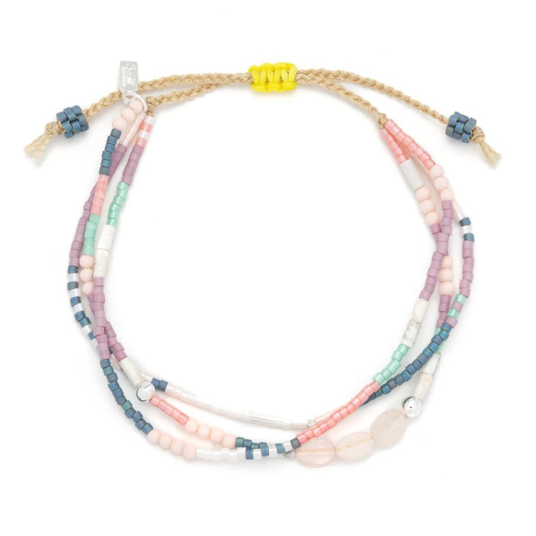 Scout Curated Wears Heart Mixed Media Bracelet Rose Quartz & Silver