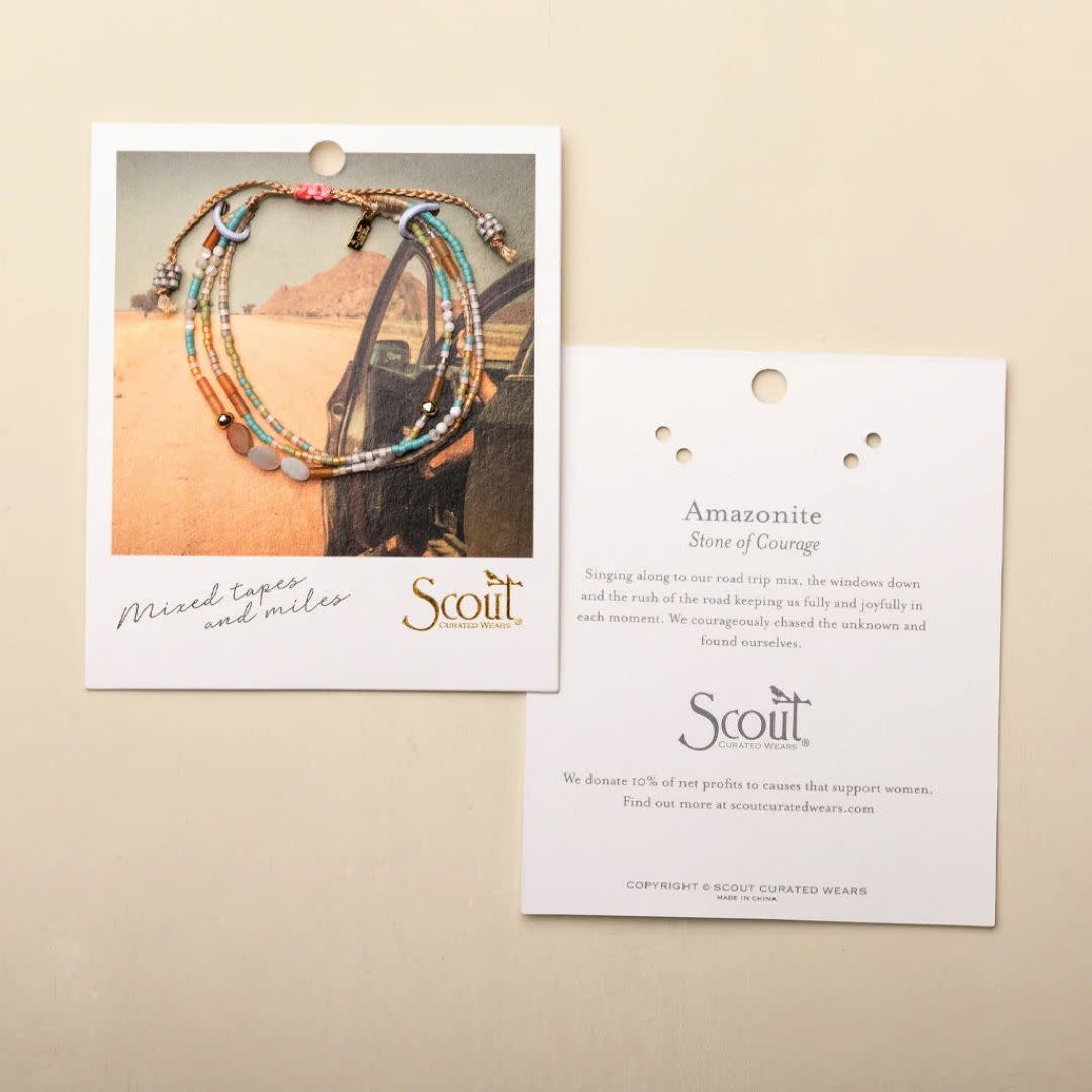 Scout Curated Wears Heart Mixed Media Bracelet Rose Quartz & Silver