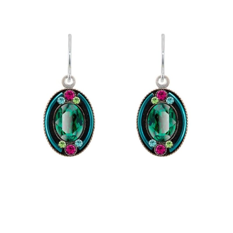 Firefly La Dolce Vita Oval Earring-Emerald