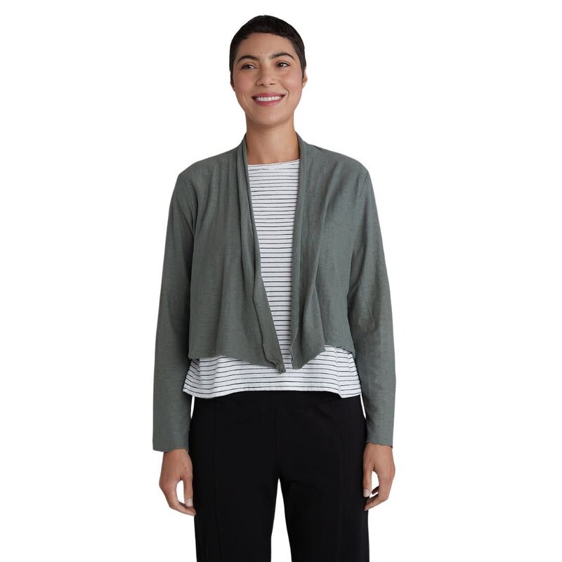 Cut Loose Linen Cotton Cropped Cardi