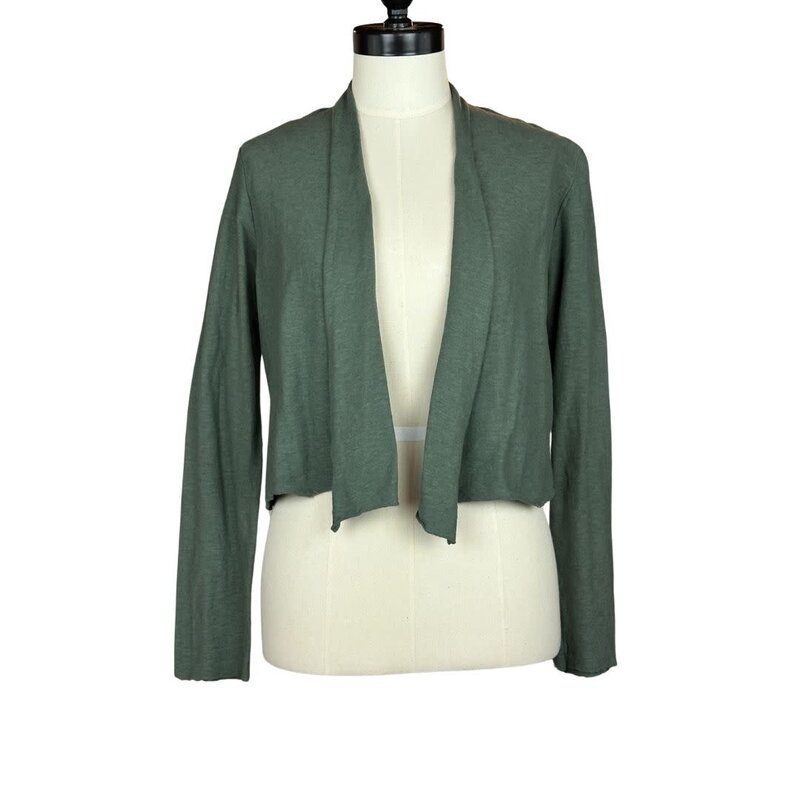 Cut Loose Linen Cotton Cropped Cardi