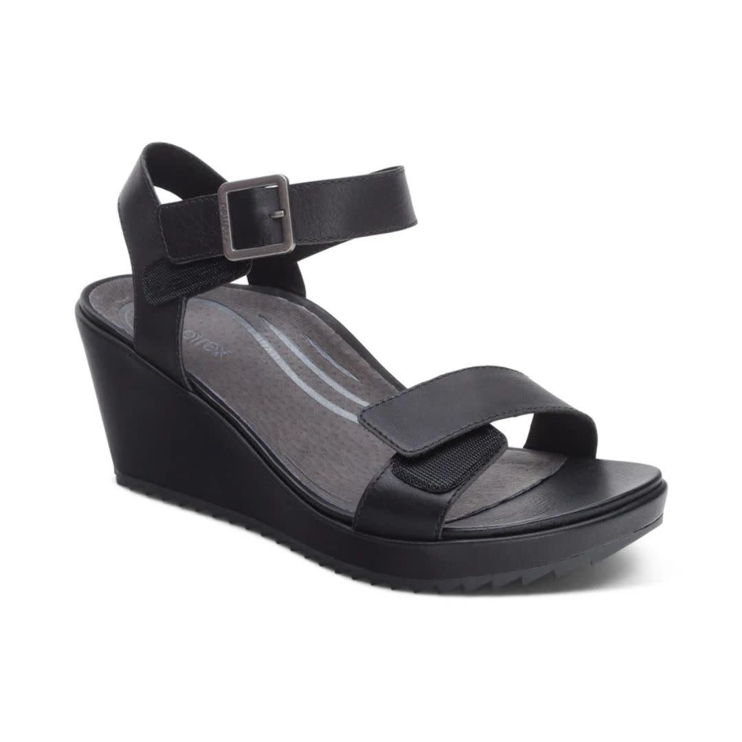Aetrex Women's Andrea Wedge Qtr Strap