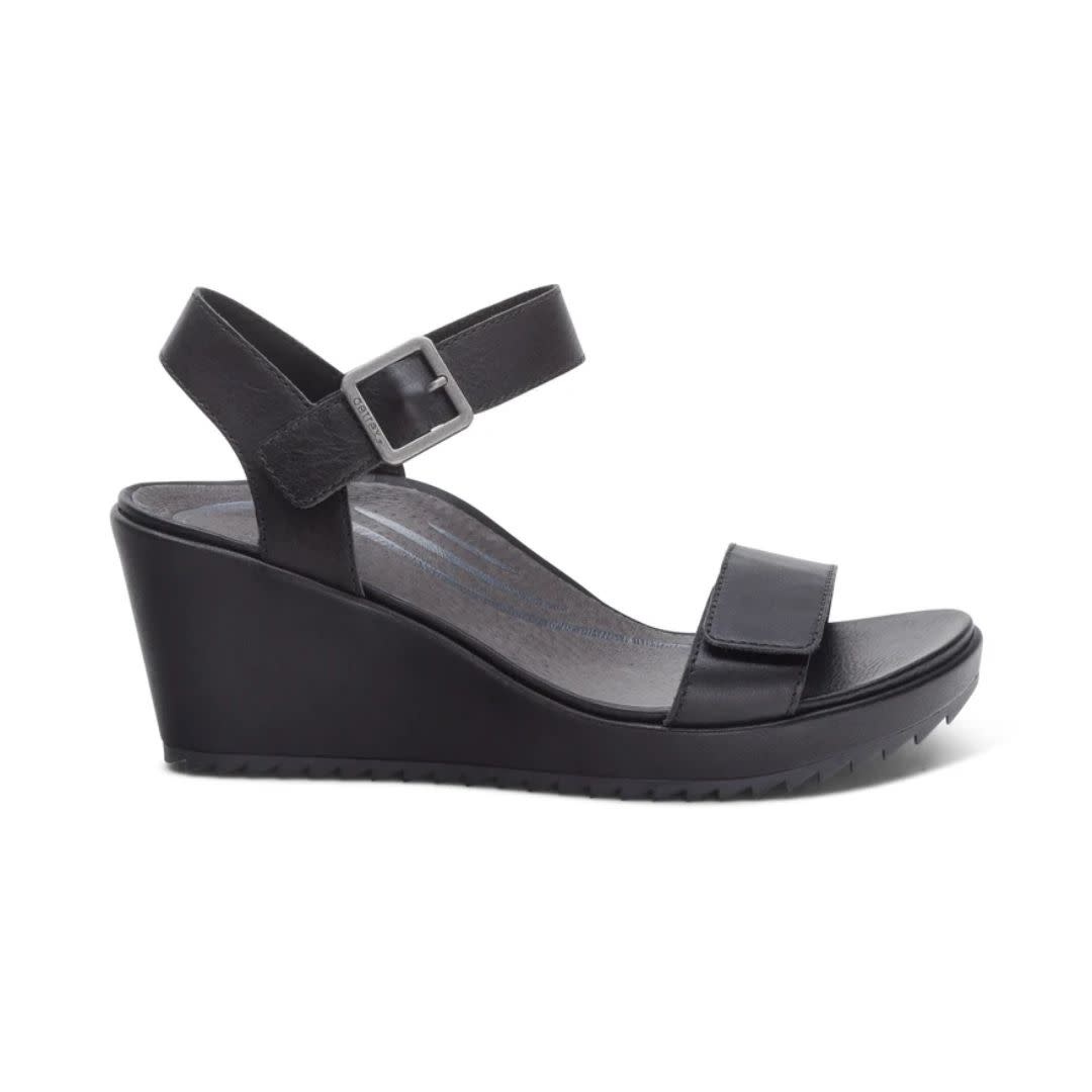 Aetrex Women's Andrea Wedge Qtr Strap