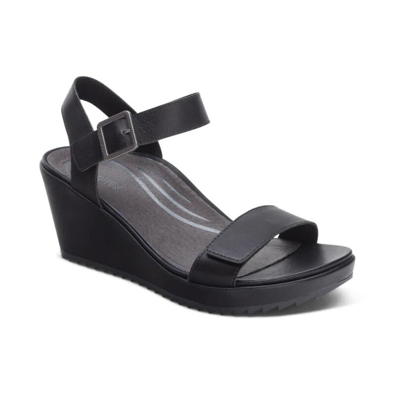 Aetrex Women's Andrea Wedge Qtr Strap