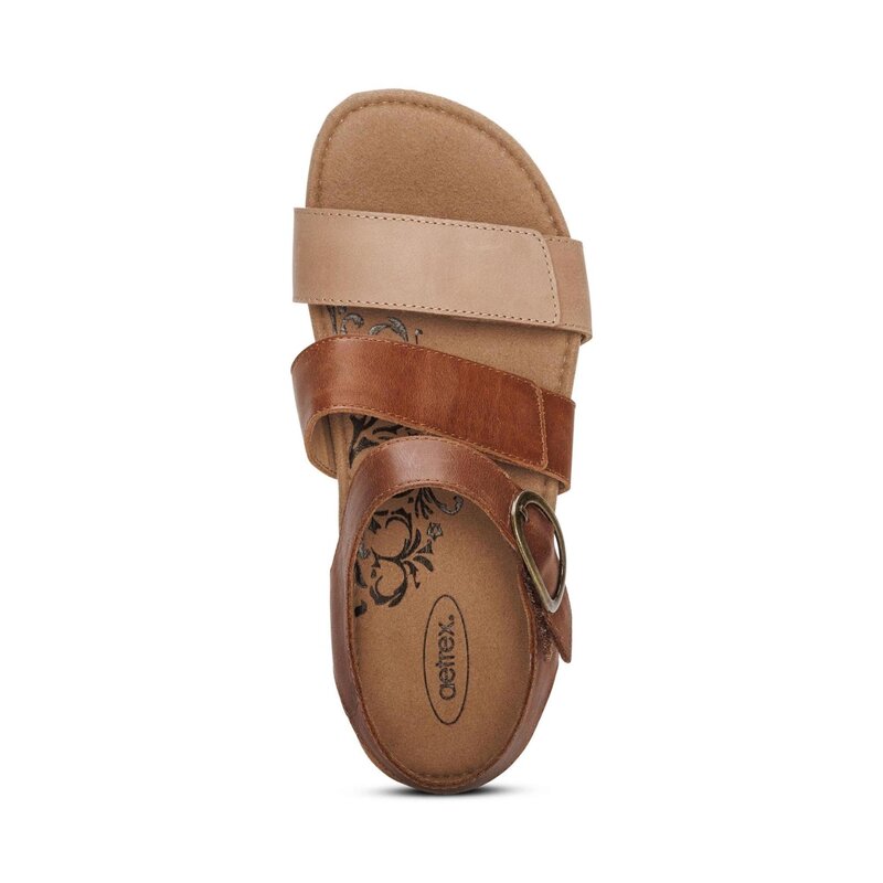 Aetrex Women's Lilly Quarter Strap Adjustable Sandal