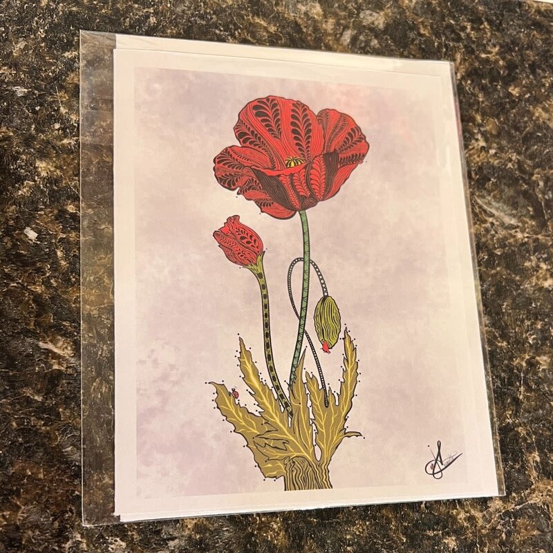 June Everette Poppy Card