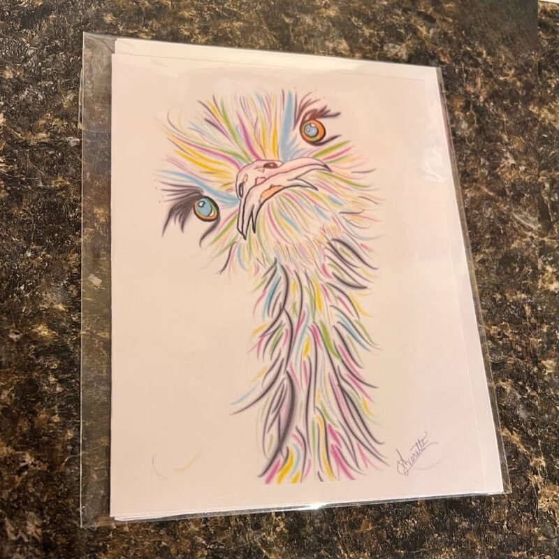 June Everette Ostrich Card