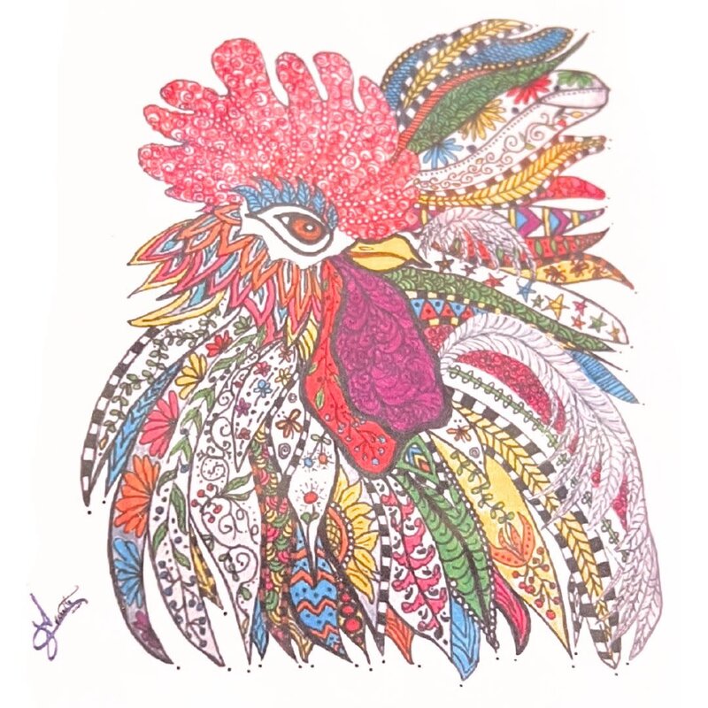 June Everette Rooster Card