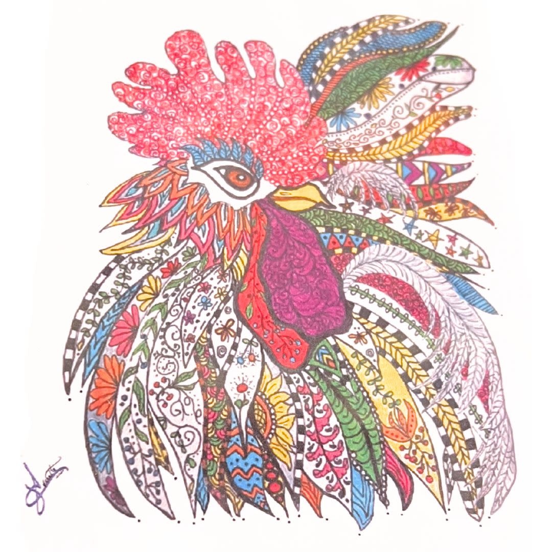 June Everette Rooster Card