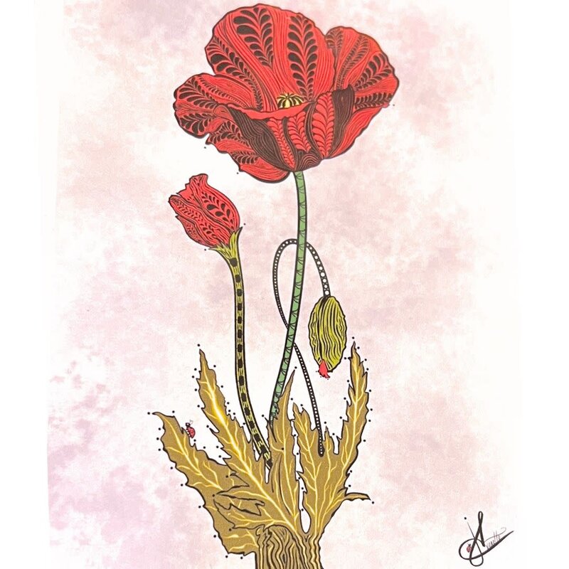 June Everette Poppy Card