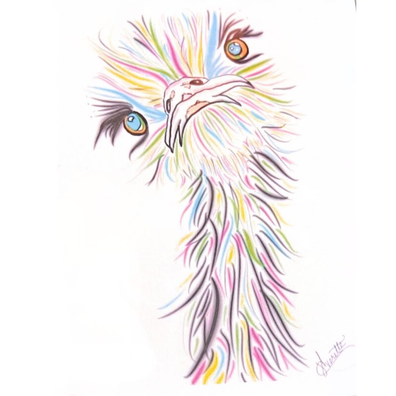 June Everette Ostrich Card