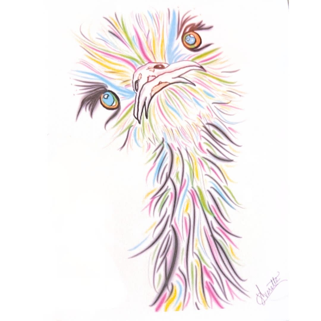 June Everette Ostrich Card