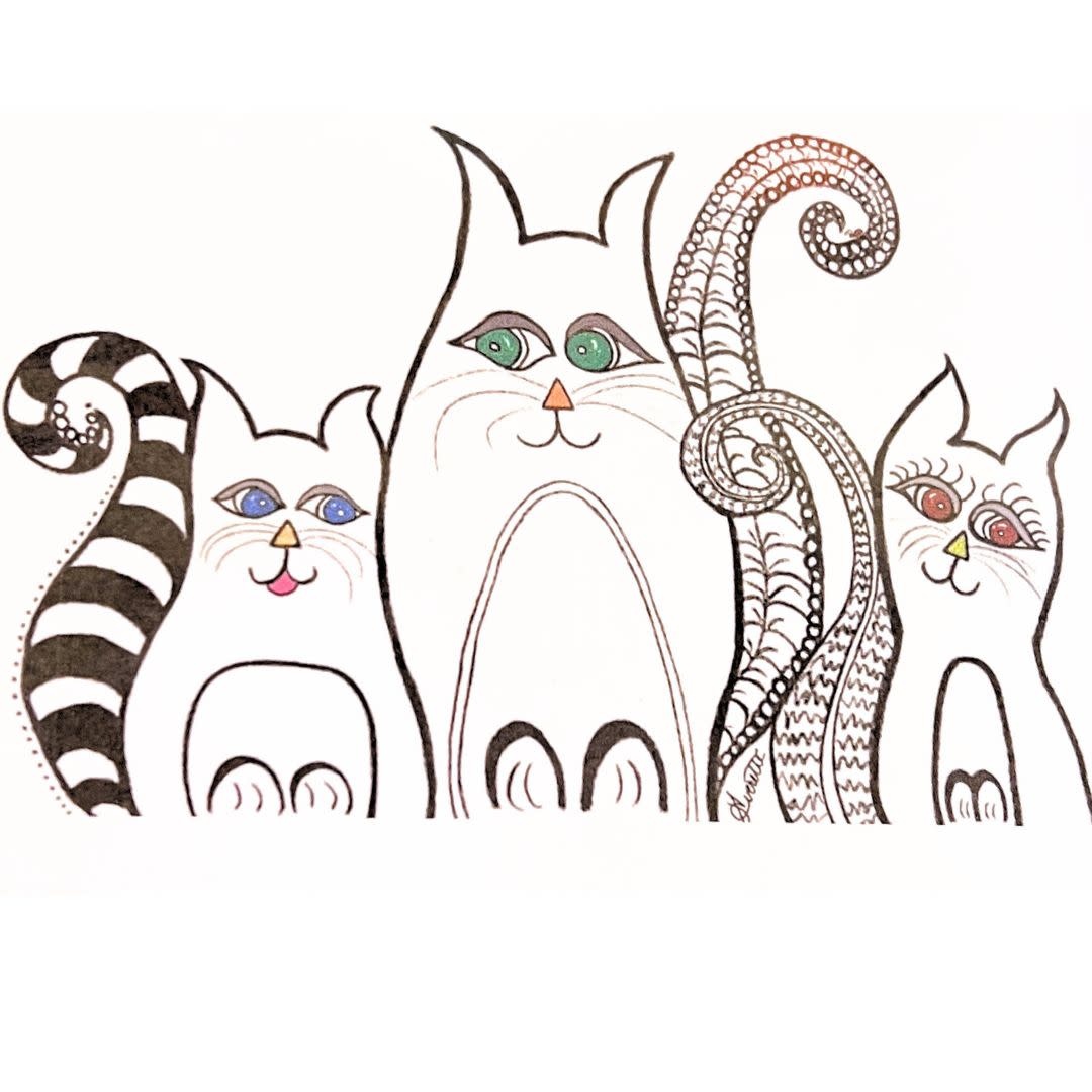 June Everette Cats Card