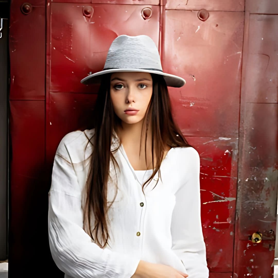 Shihreen Patterned Fedora Brim Hat