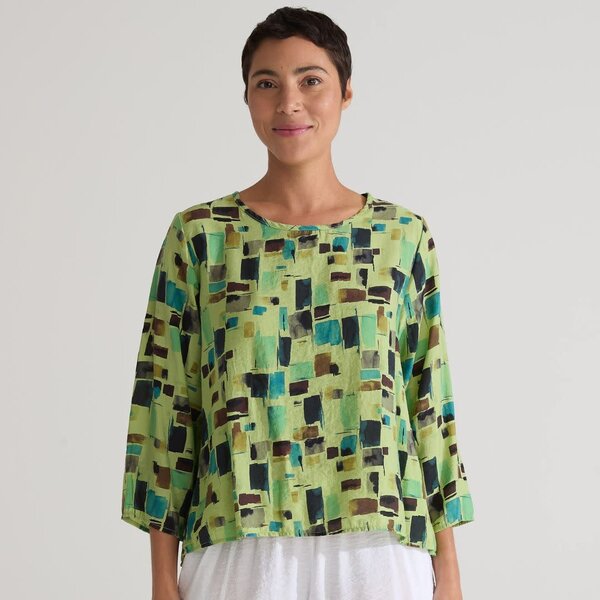 Cut Loose 3/4 Sleeve Split Back Seaglass