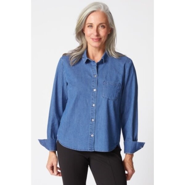 Habitat Clothes to Live In Perfect Travel Denim Shaped Hem Shirt