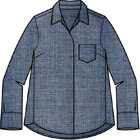 Habitat Clothes to Live In Perfect Travel Denim Shaped Hem Shirt