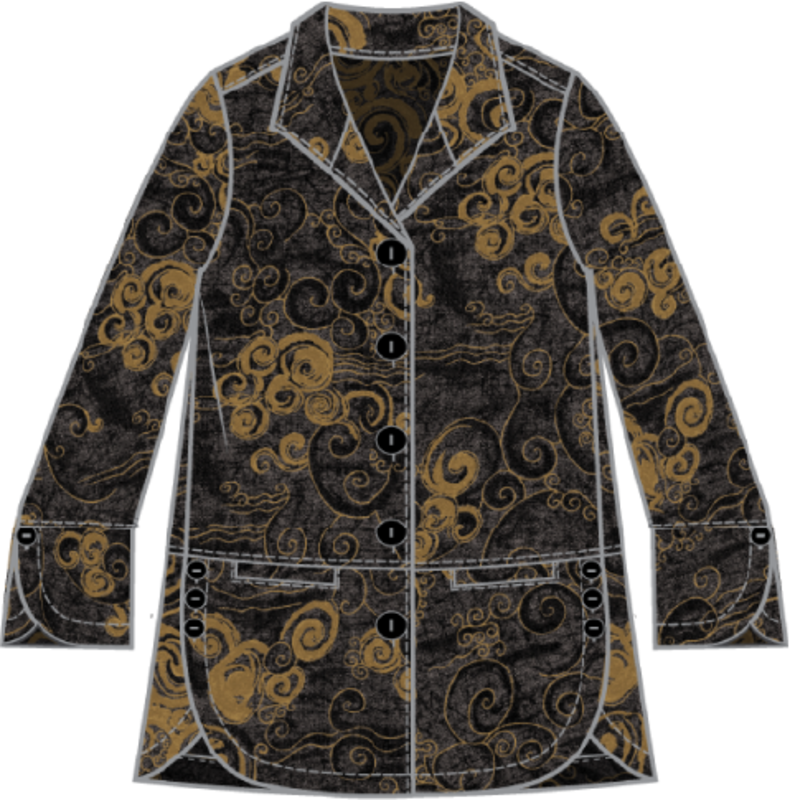 Habitat Clothes to Live In Crinkle Crepe Woodblock Tulip Swing Jacket