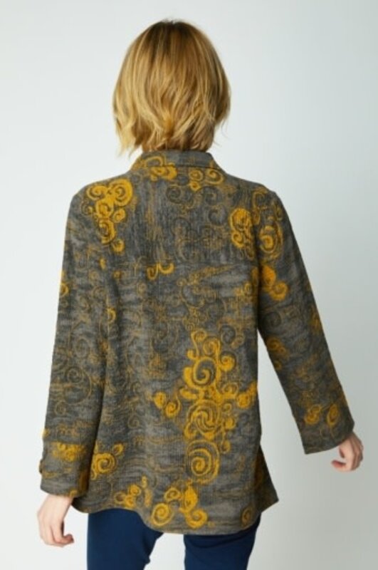 Habitat Clothes to Live In Crinkle Crepe Woodblock Tulip Swing Jacket