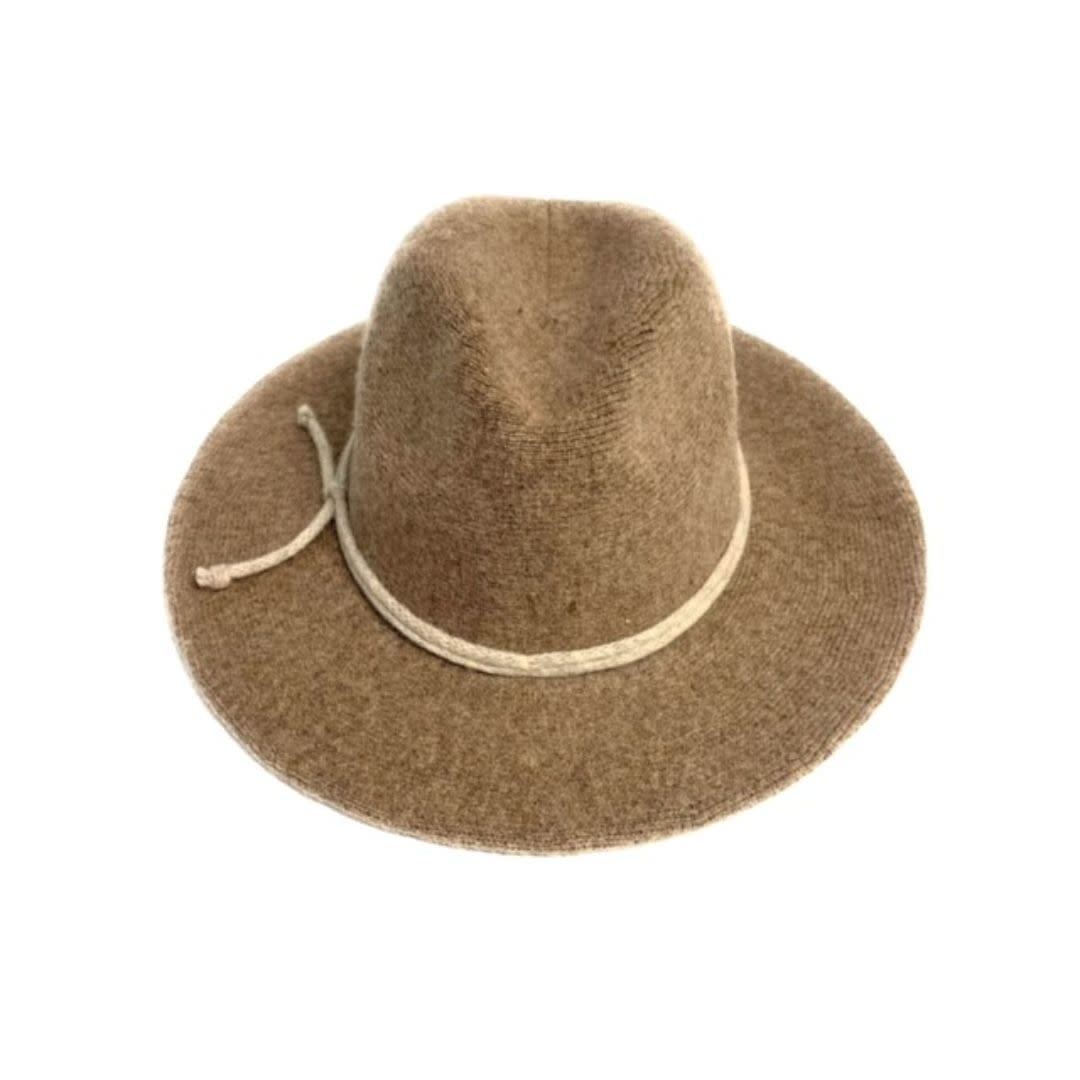 Shihreen Boiled Wool Fedora Brim Hat w/ Rope Tie