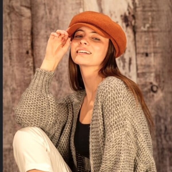 Shihreen Boiled Wool Newsboy Cap