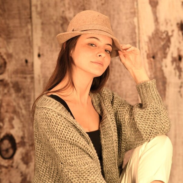 Shihreen Wool Blend Small Brim Fedora Hat