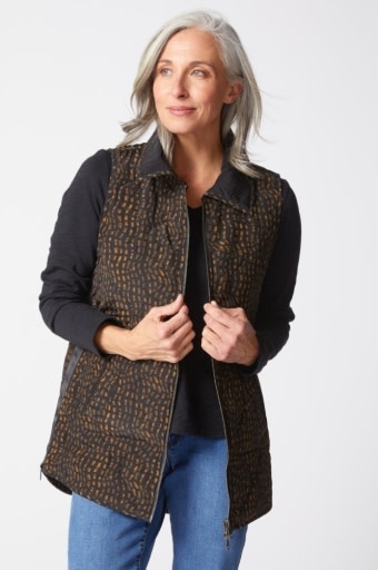 Habitat Clothes to Live In Reversible Printed Quilt Puffer Vest