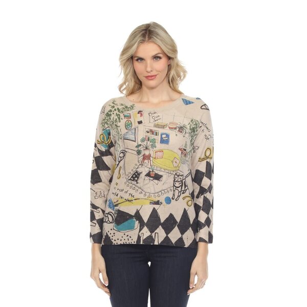 Inoah Long Sleeve Crew Neck Straight Top Slow Down