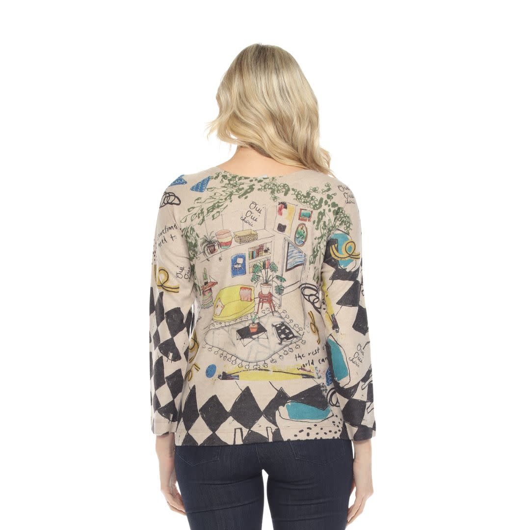 Inoah Long Sleeve Crew Neck Straight Top Slow Down