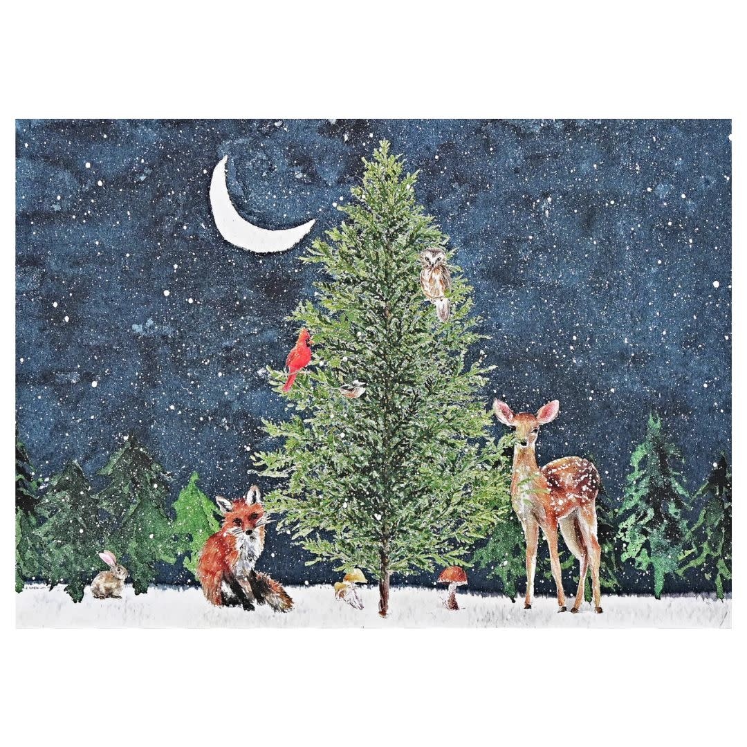 Peter Pauper Moonlit Forest Friends Deluxe Boxed Holiday Cards