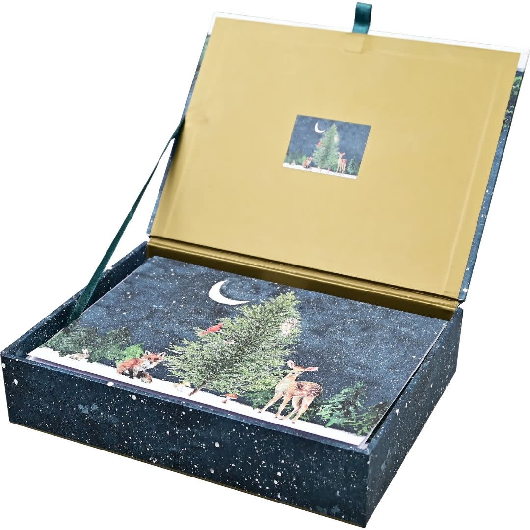 Peter Pauper Moonlit Forest Friends Deluxe Boxed Holiday Cards