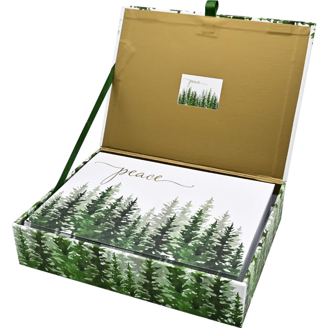 Peter Pauper Winter Evergreens Deluxe Boxed Holiday Cards