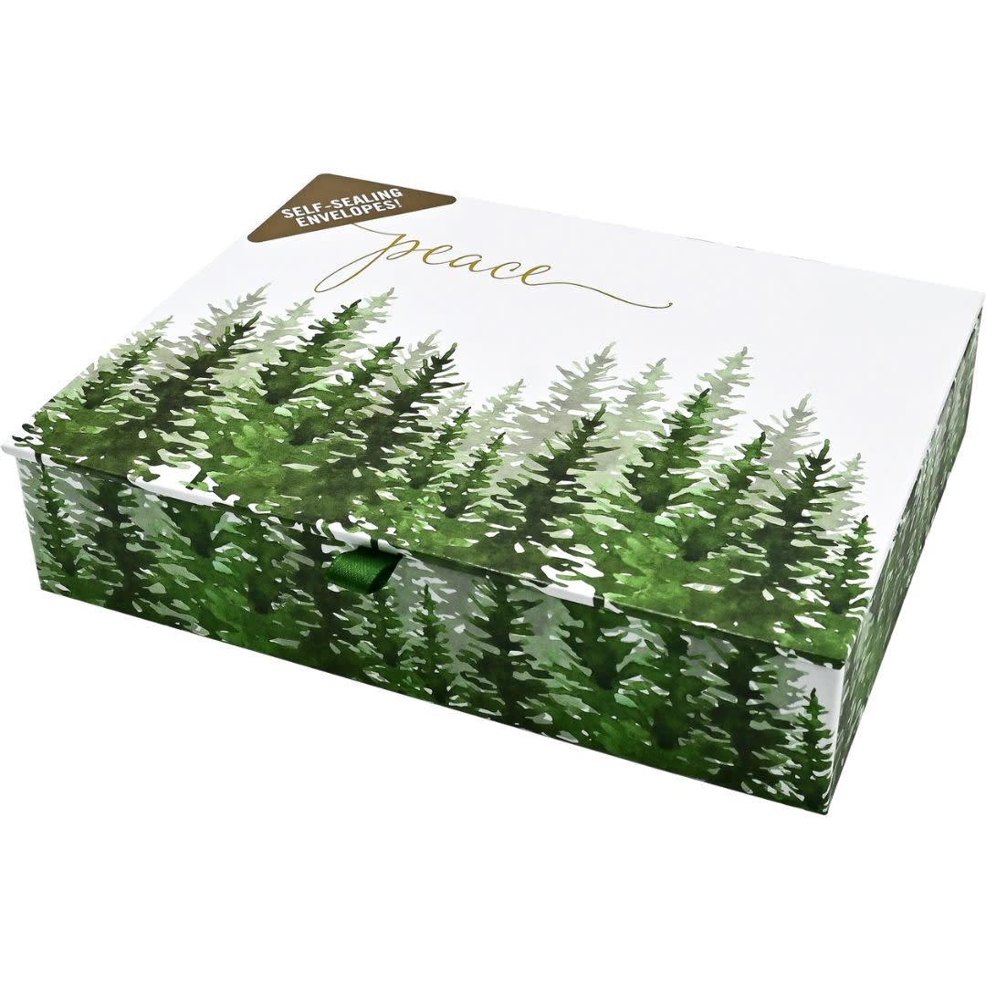 Peter Pauper Winter Evergreens Deluxe Boxed Holiday Cards