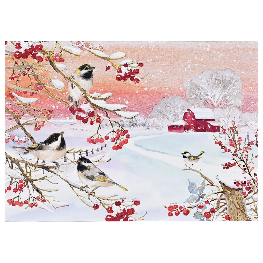 Peter Pauper Snowy Songbirds Deluxe Boxed Holiday Cards