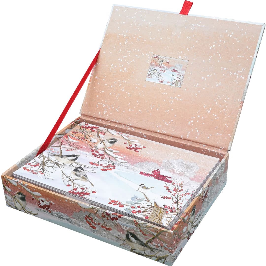 Peter Pauper Snowy Songbirds Deluxe Boxed Holiday Cards