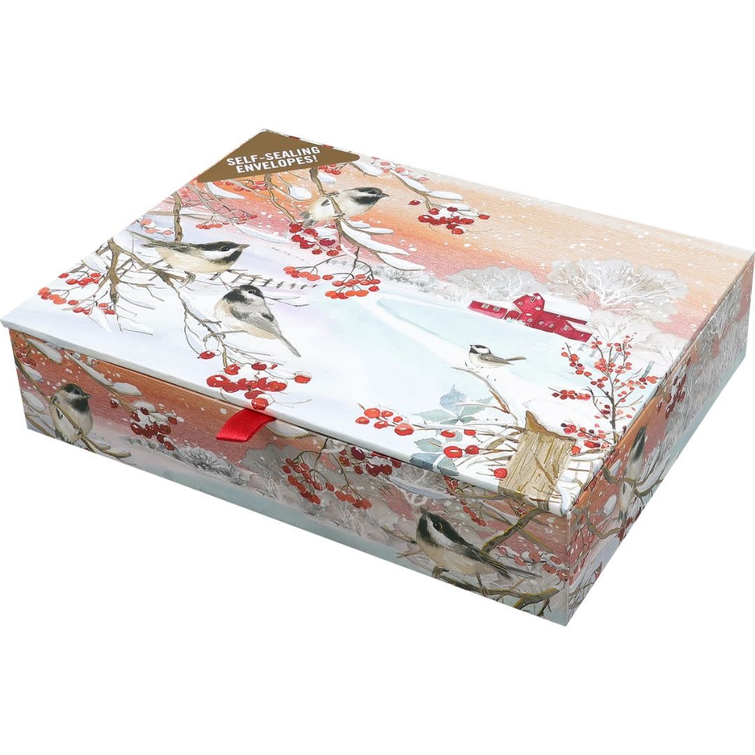 Peter Pauper Snowy Songbirds Deluxe Boxed Holiday Cards