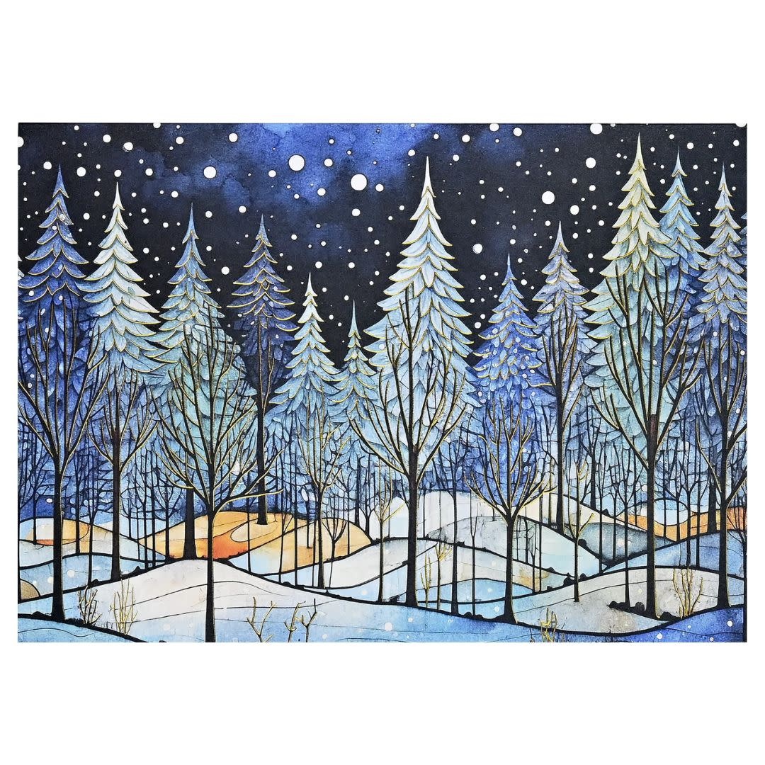Peter Pauper Winter Nightfall Deluxe Boxed Holiday Cards