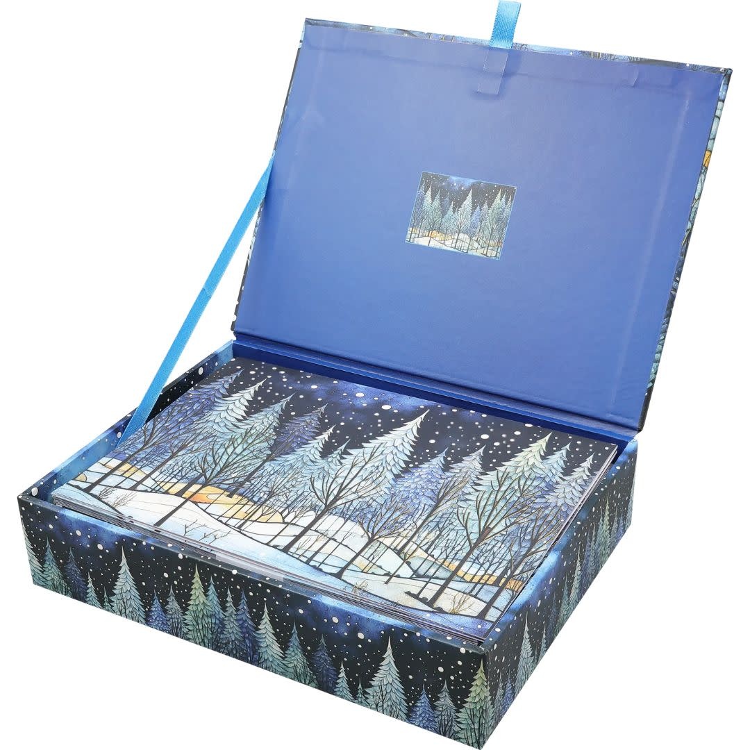 Peter Pauper Winter Nightfall Deluxe Boxed Holiday Cards