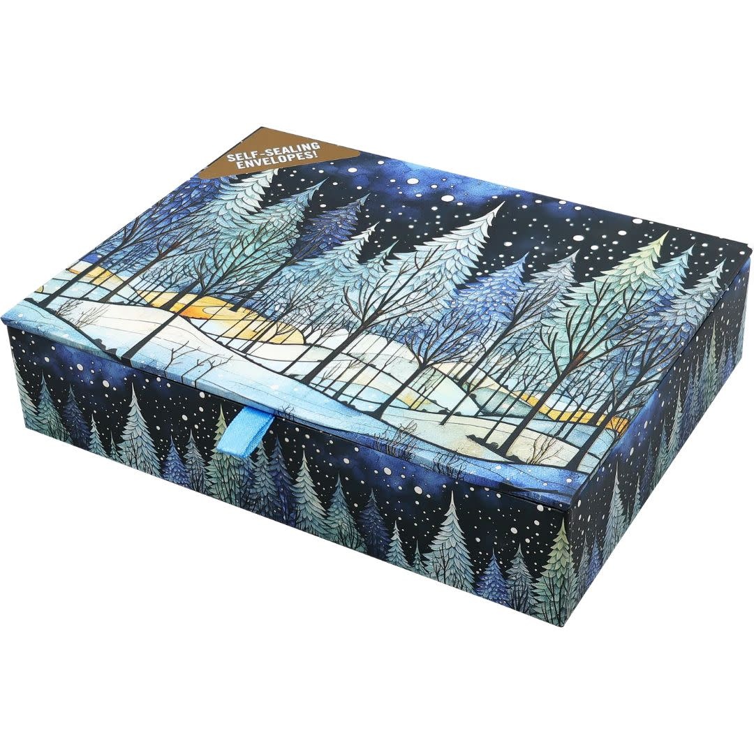 Peter Pauper Winter Nightfall Deluxe Boxed Holiday Cards