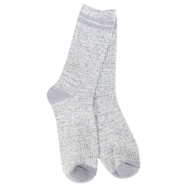 World's Softest Socks Women's Light Weight Rugby Crew Heather Grey O/S