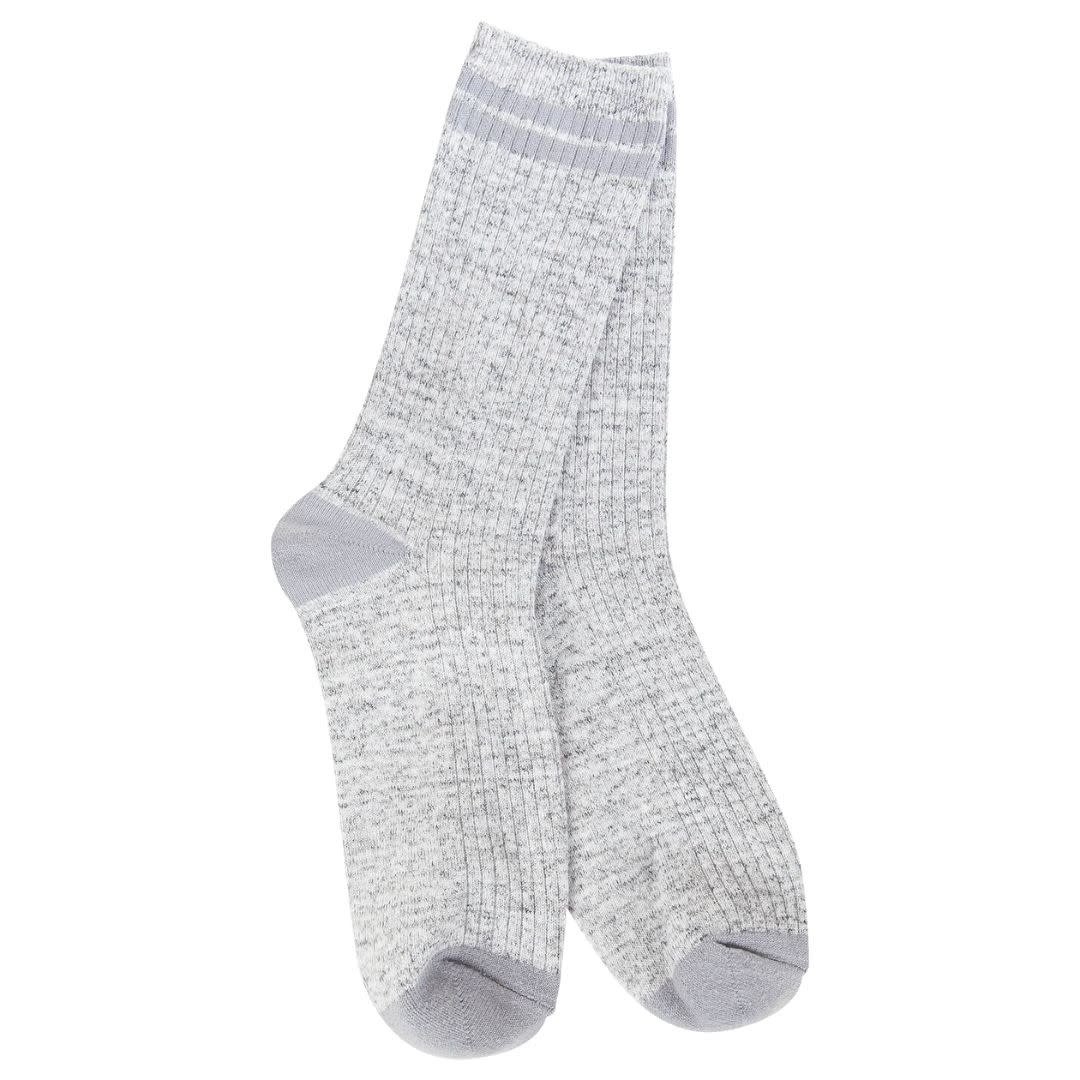 World's Softest Socks Women's Light Weight Rugby Crew Heather Grey O/S