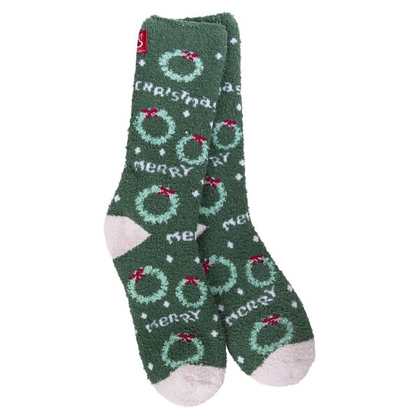 World's Softest Socks Women's Cozy Crew Holiday Sock Merry Christmas O/S