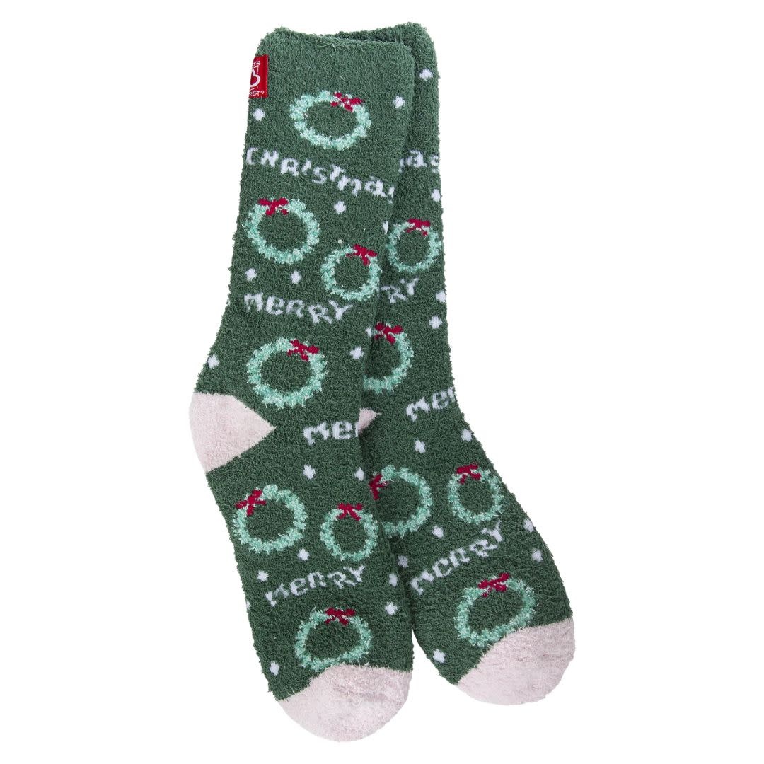 World's Softest Socks Women's Cozy Crew Holiday Sock Merry Christmas O/S