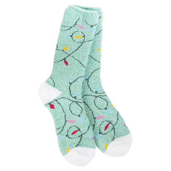 World's Softest Socks Women's Cozy Crew Holiday Sock Holiday Lights O/S