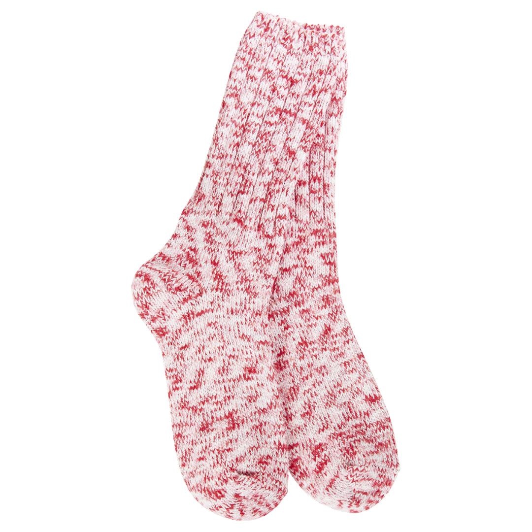 World's Softest Socks Women's Ragg Crew Sock Peppermint O/S