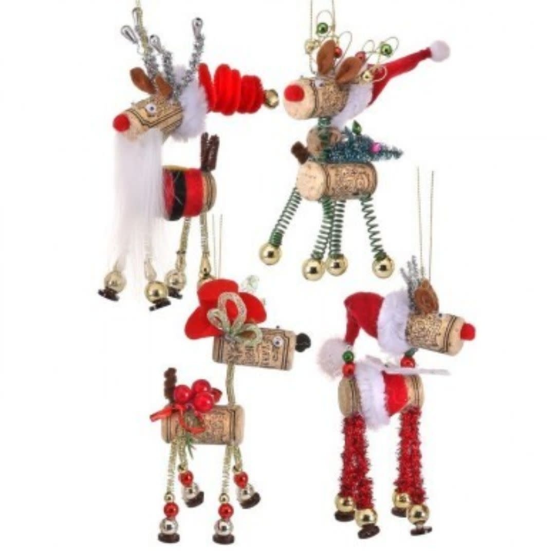 Regency International 5" Wine Cork Reindeer Ornament