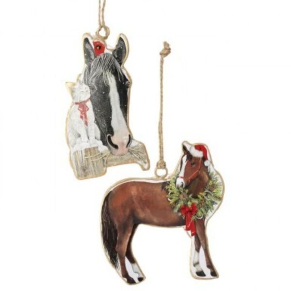 Regency International 4" Metal Holiday Horse Ornament