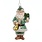 Kurt Adler Glass Green Santa With Gift Ornament