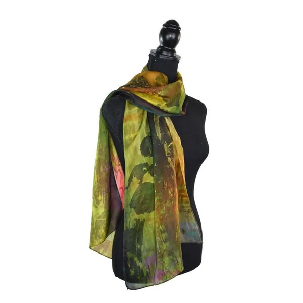 Dupatta Designs Darby Silk Scarf Green