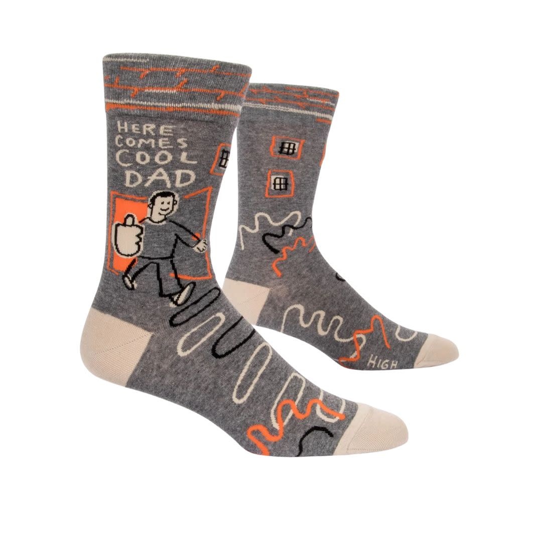 Blue Q Here Comes Cool Dad  Men's Crew Socks